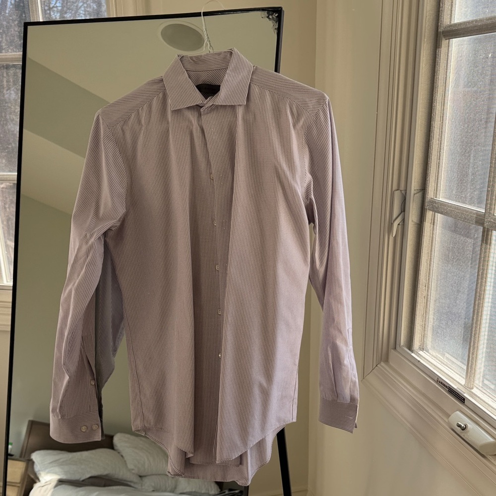 Calvin Klein Men's Purple Striped Dress Shirt